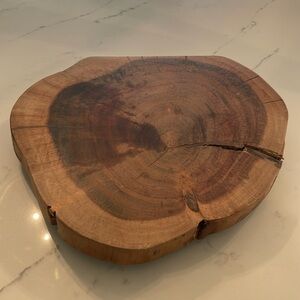 Distressed Natural wood unique footed tray